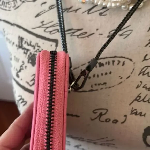 Pink *Camellia* Mini WOC DIY Tassel Card Case Wallet Necklace Chain NEW DIY - Picture 5 of 16
